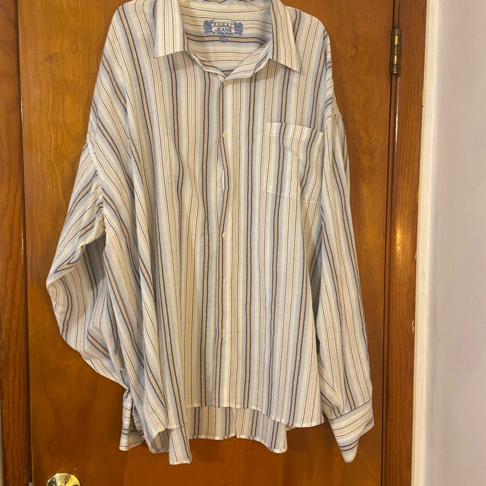FUSAI JEANS by Focus USA. INC. Big & Tall Striped Shirt